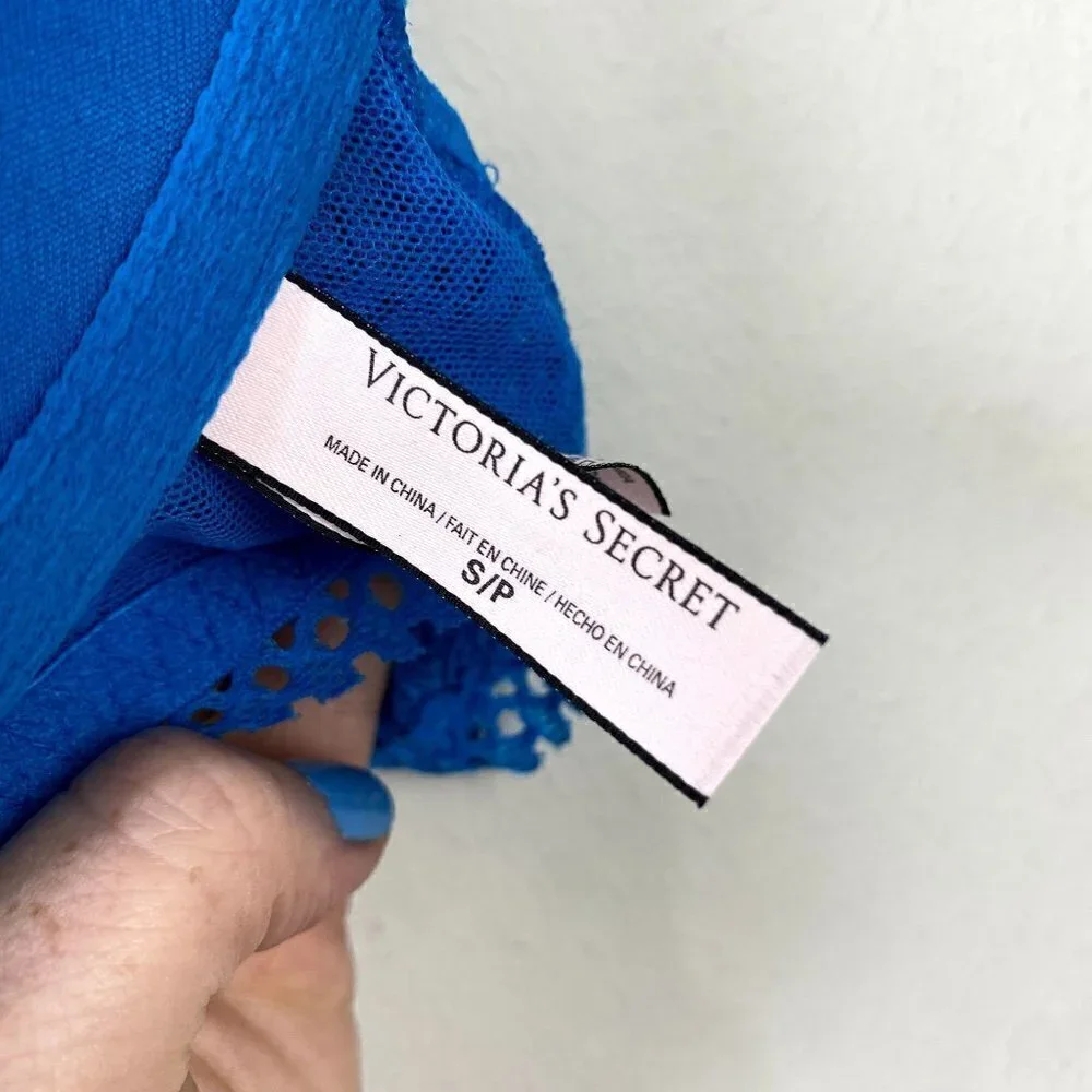 Victoria's Secret Wire Free Bralette Lace Blue S
